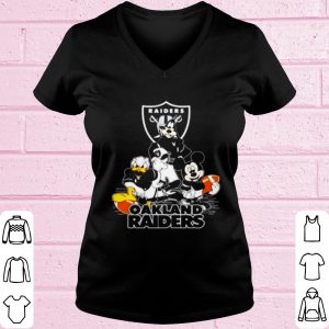 Top Mickey Mouse Donald Duck And Goofy With Oakland Raiders Sport shirt