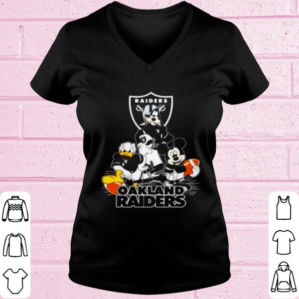 Top Mickey Mouse Donald Duck And Goofy With Oakland Raiders Sport shirt