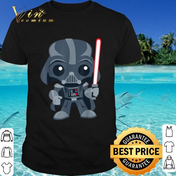 Funny Star Wars Cute Darth Vader and Cartoon Saber Graphic shirt