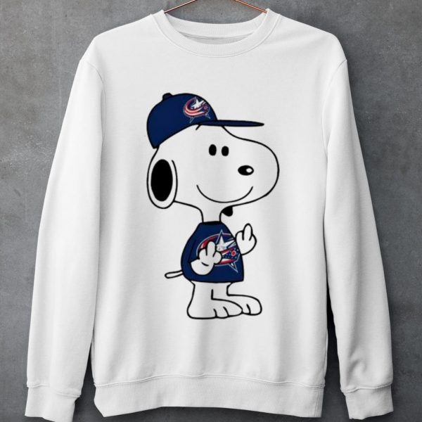 Top Snoopy Columbus Blue Jackets NHL Double Middle Fingers Fck You shirt