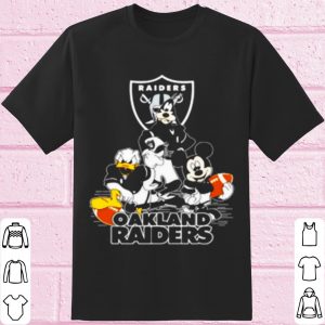 Top Mickey Mouse Donald Duck And Goofy With Oakland Raiders Sport shirt