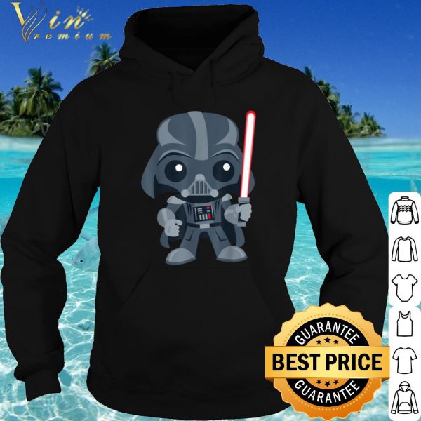 Funny Star Wars Cute Darth Vader and Cartoon Saber Graphic shirt