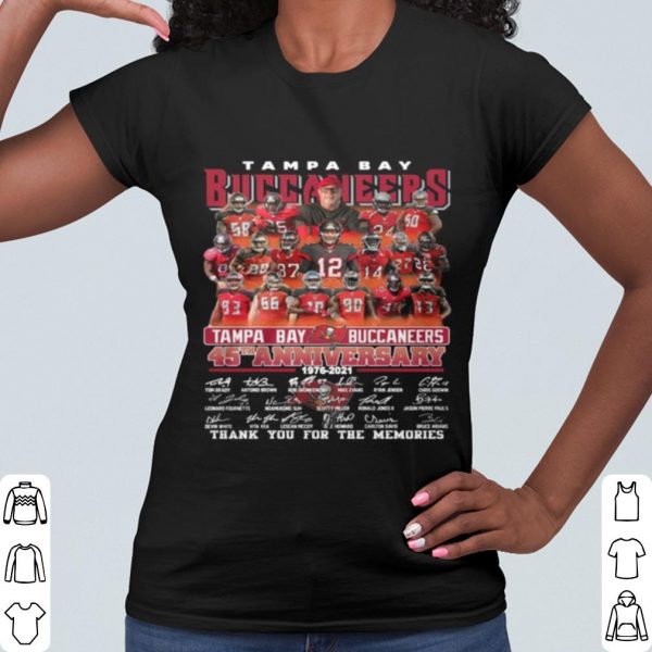 Official Tampa Bay Buccaneers 45th Anniversary Signatures Thank The Memories shirt
