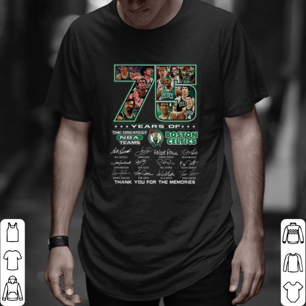 Official 75 Years Of The Greatest NBA Teams Boston Celtics Member Signatures shirt