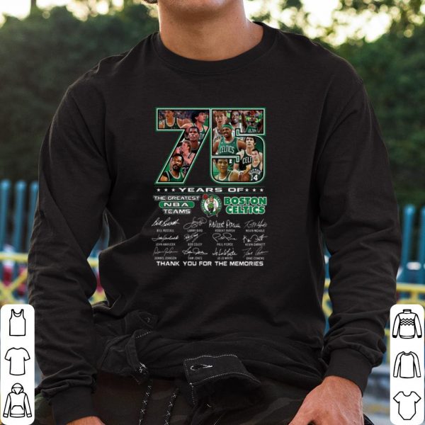 Official 75 Years Of The Greatest NBA Teams Boston Celtics Member Signatures shirt