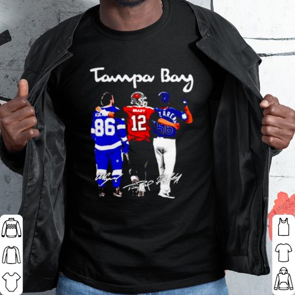 Pretty Tampa Bay Nikita Kucherov Tom Brady And Randy Arozarena Fiends Signature shirt