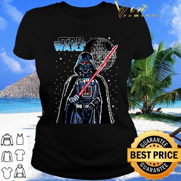 Official Star Wars 8-bit Pixel Darth Vader Death Star Graphic shirt