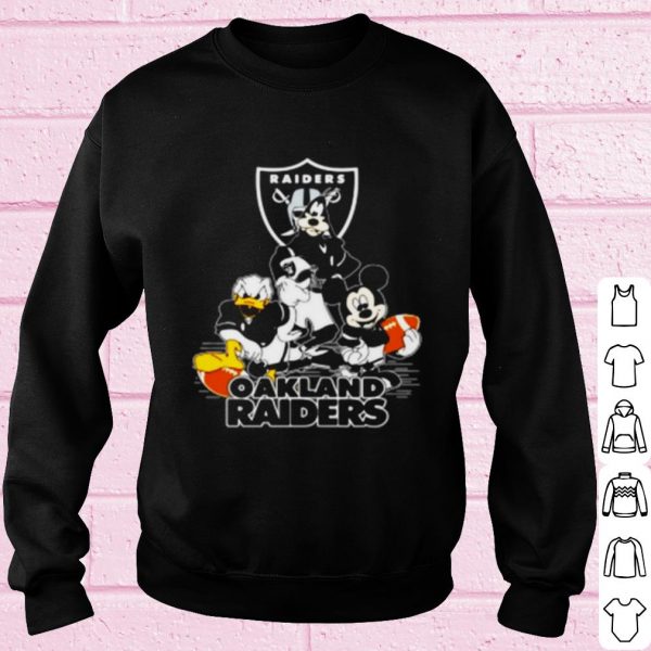 Top Mickey Mouse Donald Duck And Goofy With Oakland Raiders Sport shirt