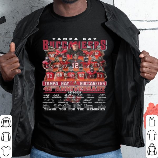 Official Tampa Bay Buccaneers 45th Anniversary Signatures Thank The Memories shirt