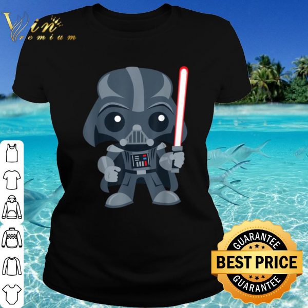 Funny Star Wars Cute Darth Vader and Cartoon Saber Graphic shirt