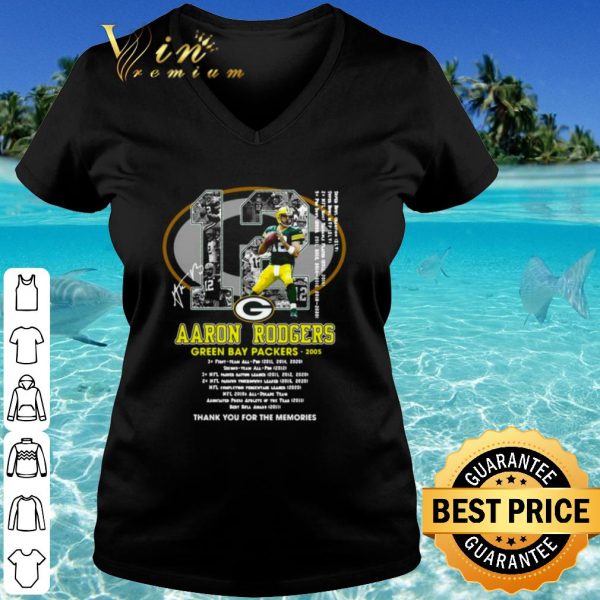 Cool 12 Aaron Rodgers Green Bay Packers Thank The Memories Signatures shirt