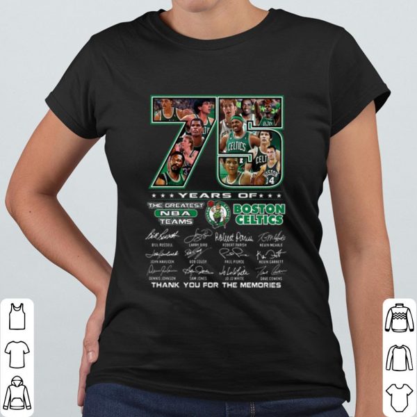 Official 75 Years Of The Greatest NBA Teams Boston Celtics Member Signatures shirt
