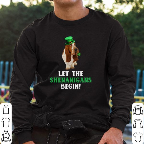 Official Basset Hound Leprechaun Let The Shenanigans Begin shirt