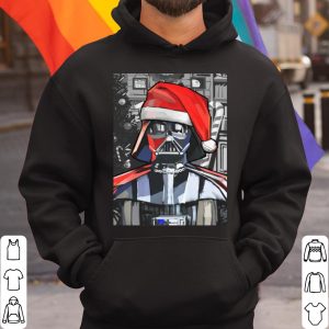 Pretty Star Wars Darth Vader Santa Hat Christmas Painting Poster shirt 2