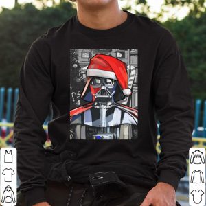 Pretty Star Wars Darth Vader Santa Hat Christmas Painting Poster shirt 1