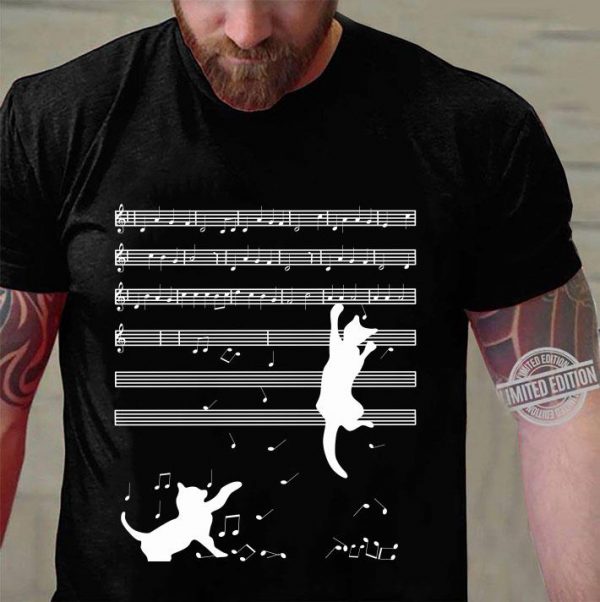 Hot 2021 Cats Playing Musical Notes And Make It Down shirt