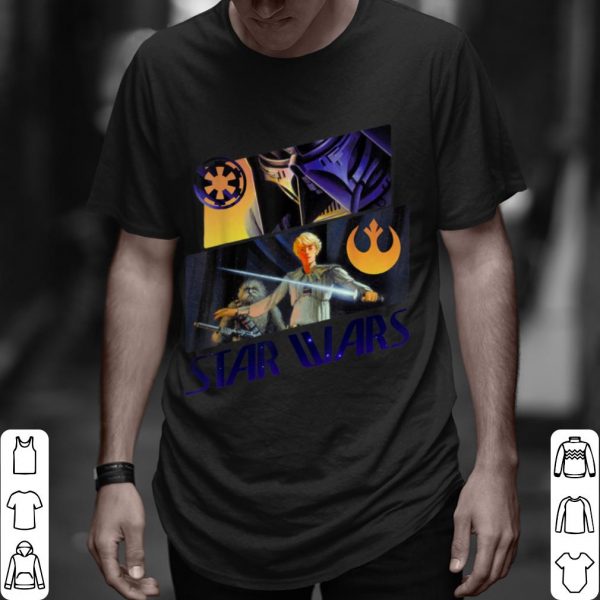 Hot Star Wars Darth Vader Luke Chewie Retro Concept Art shirt