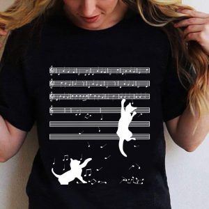 Hot 2021 Cats Playing Musical Notes And Make It Down shirt