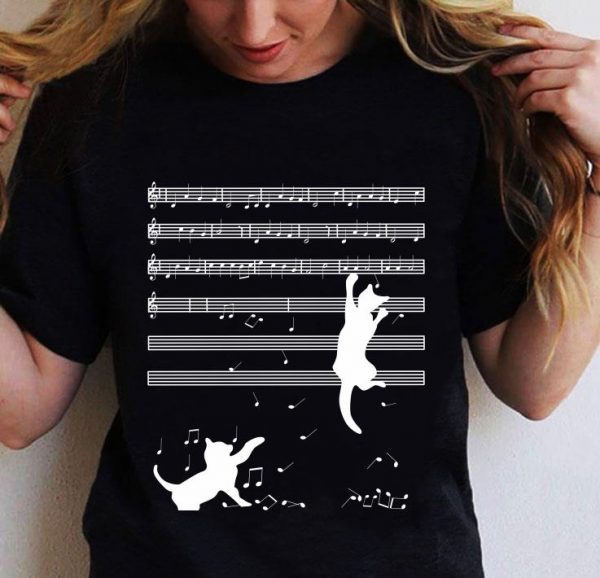 Hot 2021 Cats Playing Musical Notes And Make It Down shirt