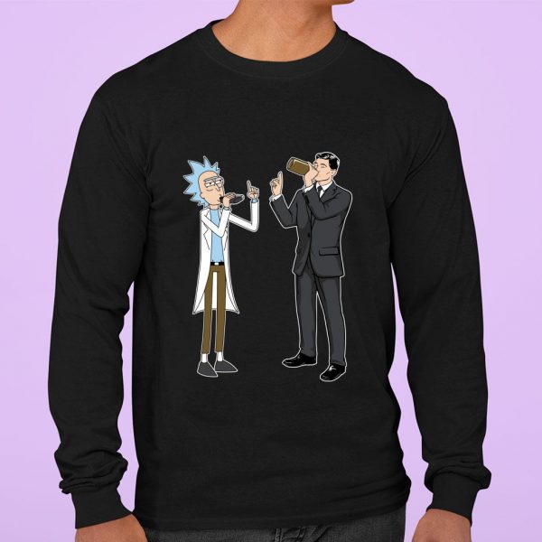 Hot Rick And Morty Archer Drink Wine shirt