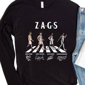 Original Gonzaga Bulldogs ZAGS Abbey Road signatures shirt 3