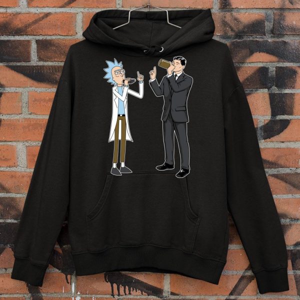 Hot Rick And Morty Archer Drink Wine shirt