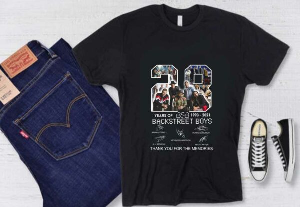 28 Years Of BSB 1993-2021 Backstreet Boys Thank Memories Signatures Shirt, BSB 28 Years Backstreet Boys Shirt
