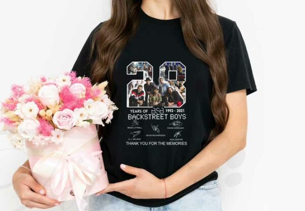 28 Years Of BSB 1993-2021 Backstreet Boys Thank Memories Signatures Shirt, BSB 28 Years Backstreet Boys Shirt