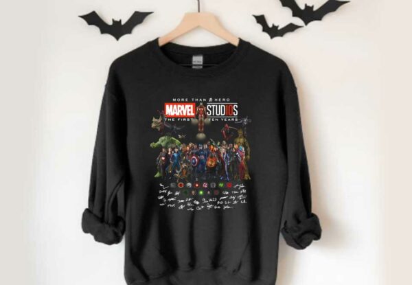Avengers Marvel Stud10s Signatures Shirt, Avengers More Than A Hero Marvel Stud10s The First Ten Years Signatures Shirt