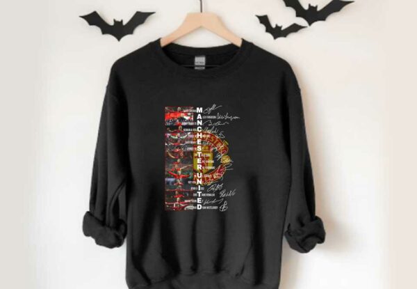 Awesome Manchester Legend Shirt, Awesome Manchester United David Beckham Alex Ferguson Bobby Charlton Signatures Shirt