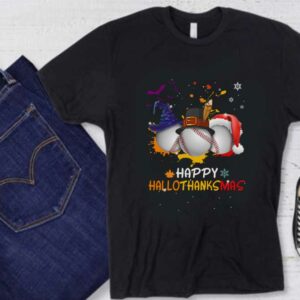 Baseball Witch Turkey Santa Hat Happy Hallothanksmas Shirt, Baseball Hallothanksmas Shrit