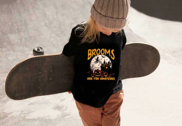 Brooms Are For Amateurs Witch Riding Bike Cycling Halloween Shirt, Brooms Are For Amteurs Witch Bike Halloween Shirt,