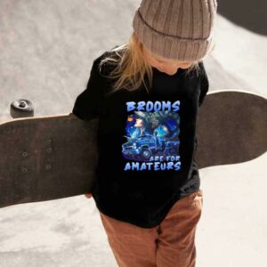 Brooms Witch And Jeeps In The Blue Forest Shirt, Brooms Are For Amateurs Blue Halloween Shirt 1