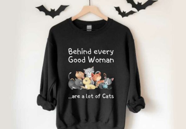 Cat Behind Every Good Woman Shirt, Cat Behind Every Good Woman Are A Lot Of Cats Shirt