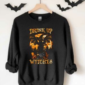 Cat Witch Dragon Moon Pumpkins Skull Halloween Shirt, Cat Dragon Drink Up Witches Shirt 3
