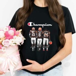 Champion Cleveland Browns Best Player Shirt, Logo Champion Cleveland Browns Mayfield Ward Chubb Signatures Shirt 2