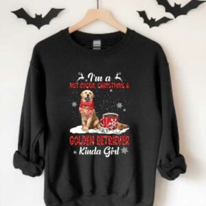 Cocoa Christmas And Golden Retriever Shirt, I'm A Hot Cocoa Christmas And Golden Retriever Kinda Girl Shirt 3