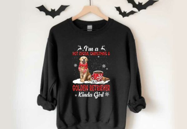 Cocoa Christmas And Golden Retriever Shirt, I'm A Hot Cocoa Christmas And Golden Retriever Kinda Girl Shirt
