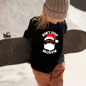 Cool Santa Claus Christmas Shirt, Don't Stop Believing Cool Shades Santa Christmas Shirt 1
