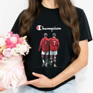 Cr7 In Red Devil Shirt, 7 Champion Ronaldo In MU Shirt, Cristiano Ronaldo 7 Champions Signature Shirt 2