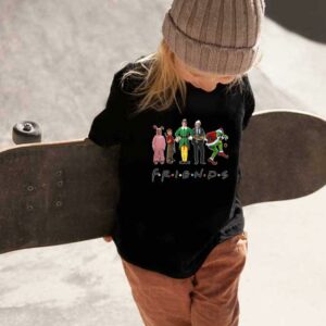 Friends Elf Grinch Kevin Friends Happy Christmas Shirt, Friends Christmas Movie Characters Shirt 1