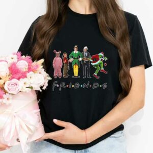 Friends Elf Grinch Kevin Friends Happy Christmas Shirt, Friends Christmas Movie Characters Shirt 2