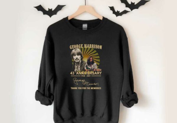 George Harrison Shirt, George Harrison 43rd Anniversary 1958 2001 Signature Thank You For The Memories Shirt