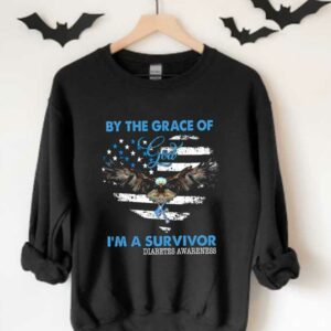 God Eagles I'm A Survivor Diabetes Awareness Shirt, By The Grace Of God I'm A Survivor Diabetes Awareness Shirt 3