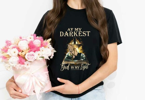 God Is My Light Jesus In My Heart Shirt, Book At My Darkest God Is My Light Shirt