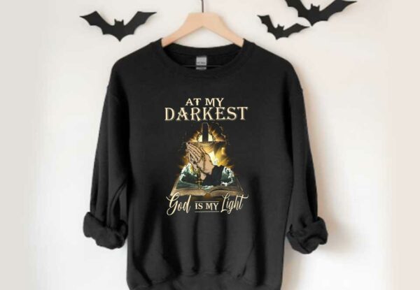 God Is My Light Jesus In My Heart Shirt, Book At My Darkest God Is My Light Shirt