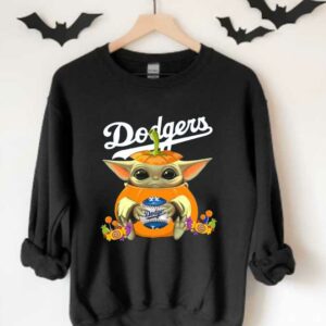 Happy Halloween Baby Yoda Pumpkin Los Angeles Dodgers Shirt, Baby Yoda Pumpkings Love Dodgers Shirt 3