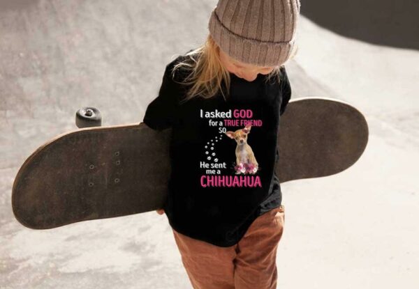 He Sent Me A Chihuahua Shirt, Dog I Asked God For A True Friend So He Sent Me A Chihuahua Shirt