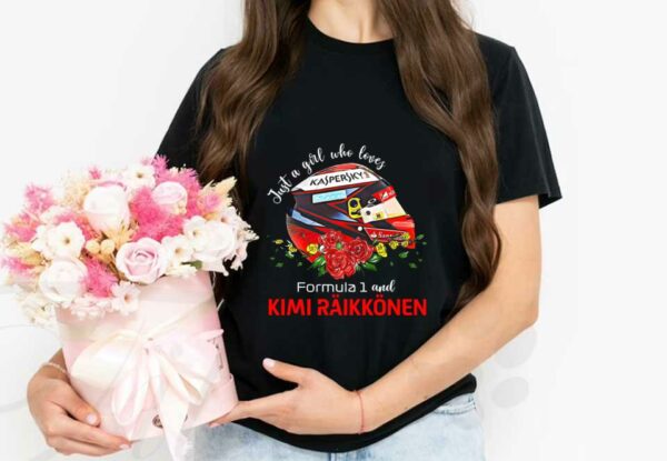 Helmet Formula 1 Kimi Raikkonen Shirt, Just A Girl Who Loves Formula 1 And Kimi Raikkonen Shirt