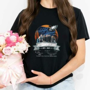 Hotel California And Philadelphia Eagles Shirt, Hotel California 2021 Eagles 50th Anniversary 1971 2021 Signatures Shirt 2
